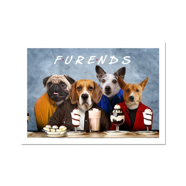 Four Best Friends Custom Pet Poster | Pet Portrait Print | Paw & Glory