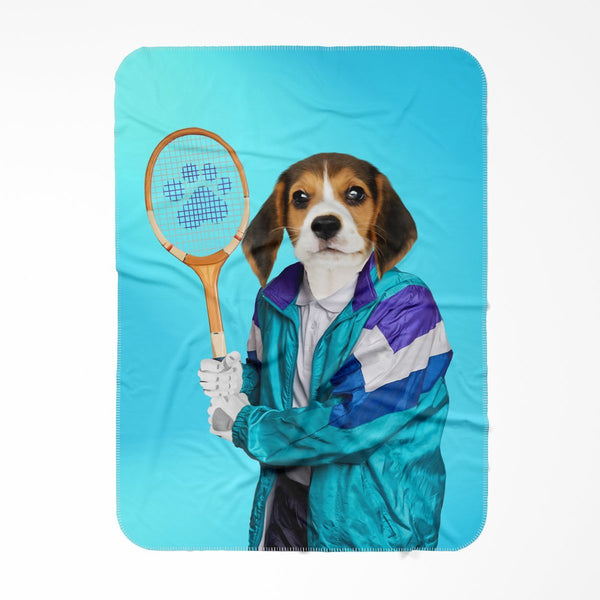 80s Tennis Champ: Custom Pet Blanket - Paw & Glory - Dog Portraits - Pet Portraits