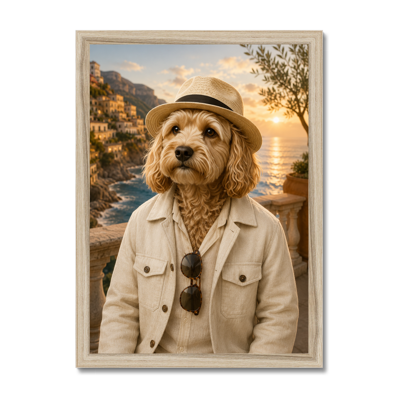 Amalfi Honeymoon Gent: Custom Pet Framed Portrait