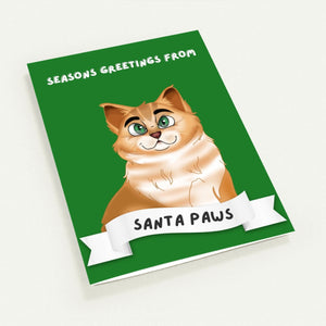 Seasons Greetings From Santa Paws Cartoon Greeting Cards