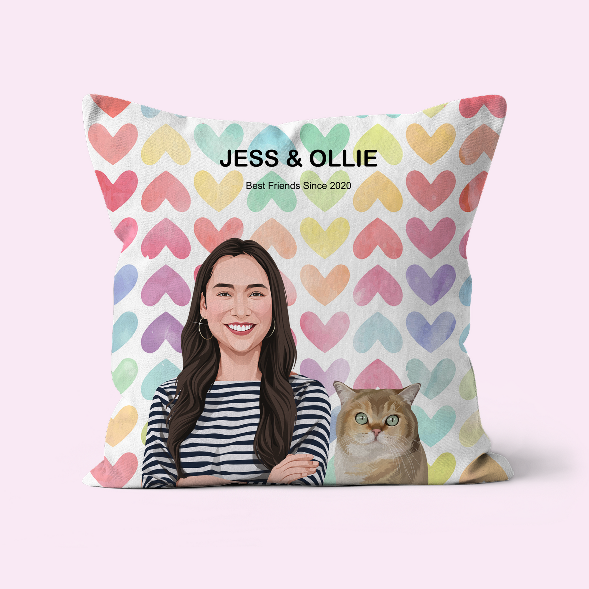 Custom Mom and Pet Together: Pet Portrait Pillow
