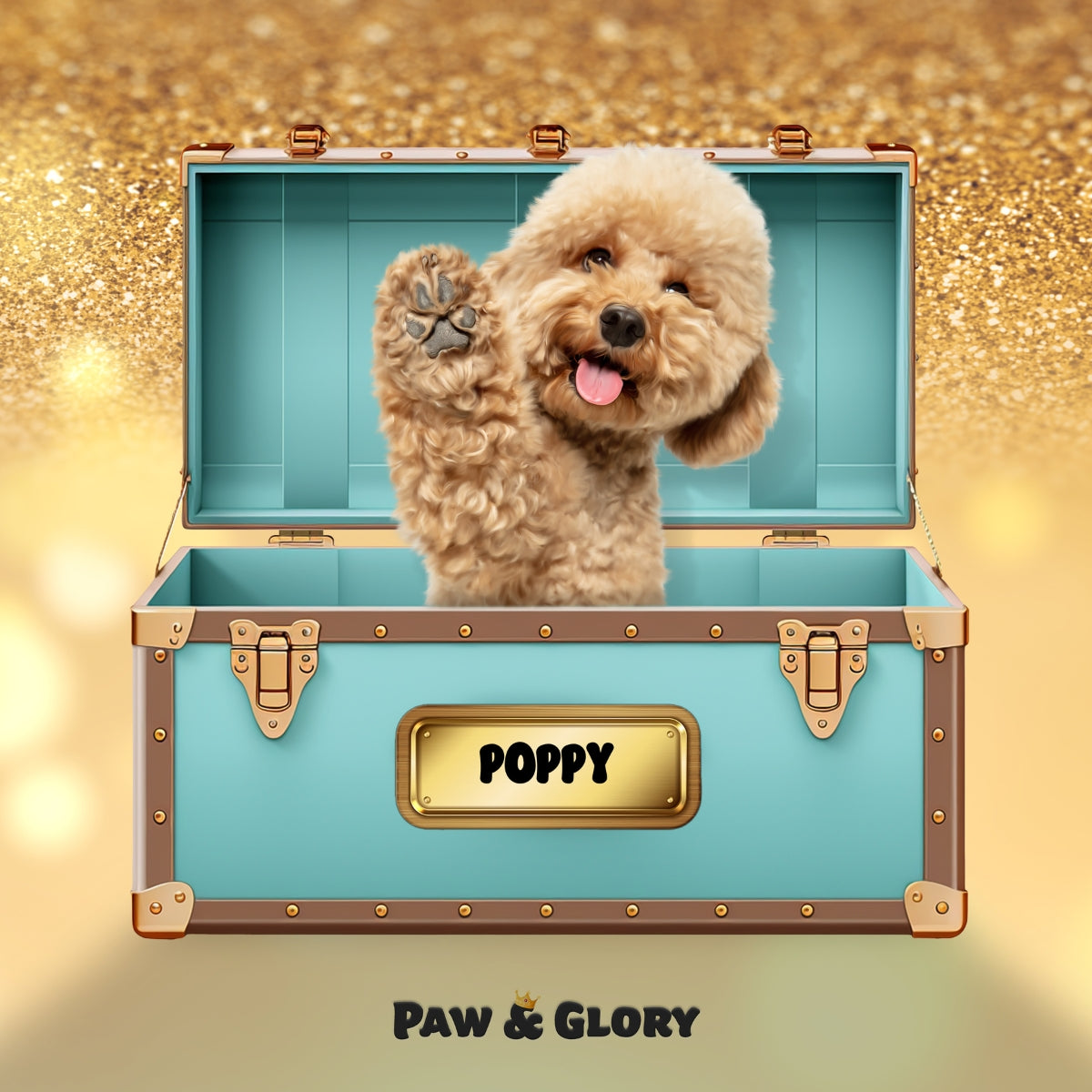Paw-fany & Co. Luxury Trunk: Custom Digital Download Pet Portrait