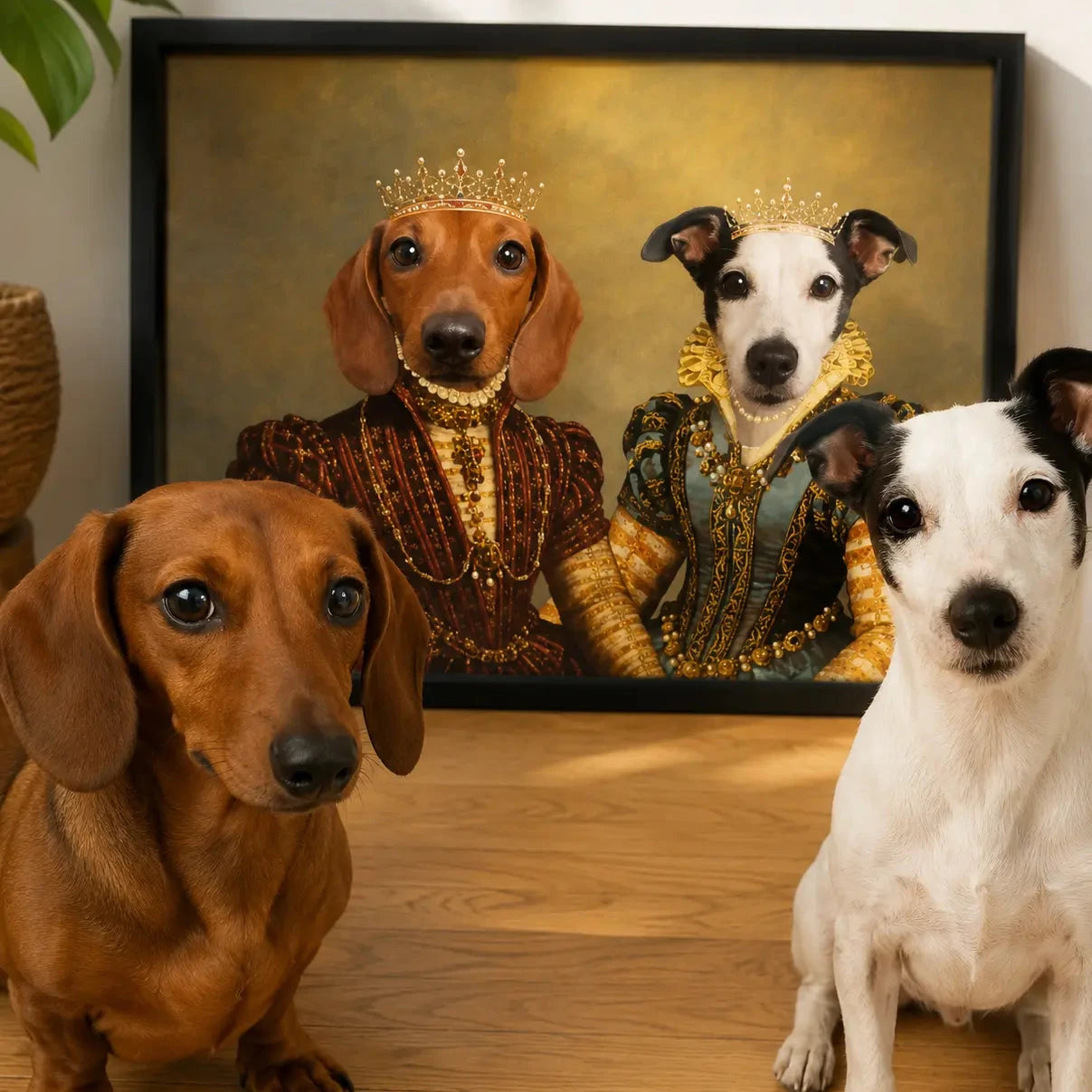 The Princesses: Custom Pet Portrait | royal pet portrait | Paw & Glory Pet memorial gift