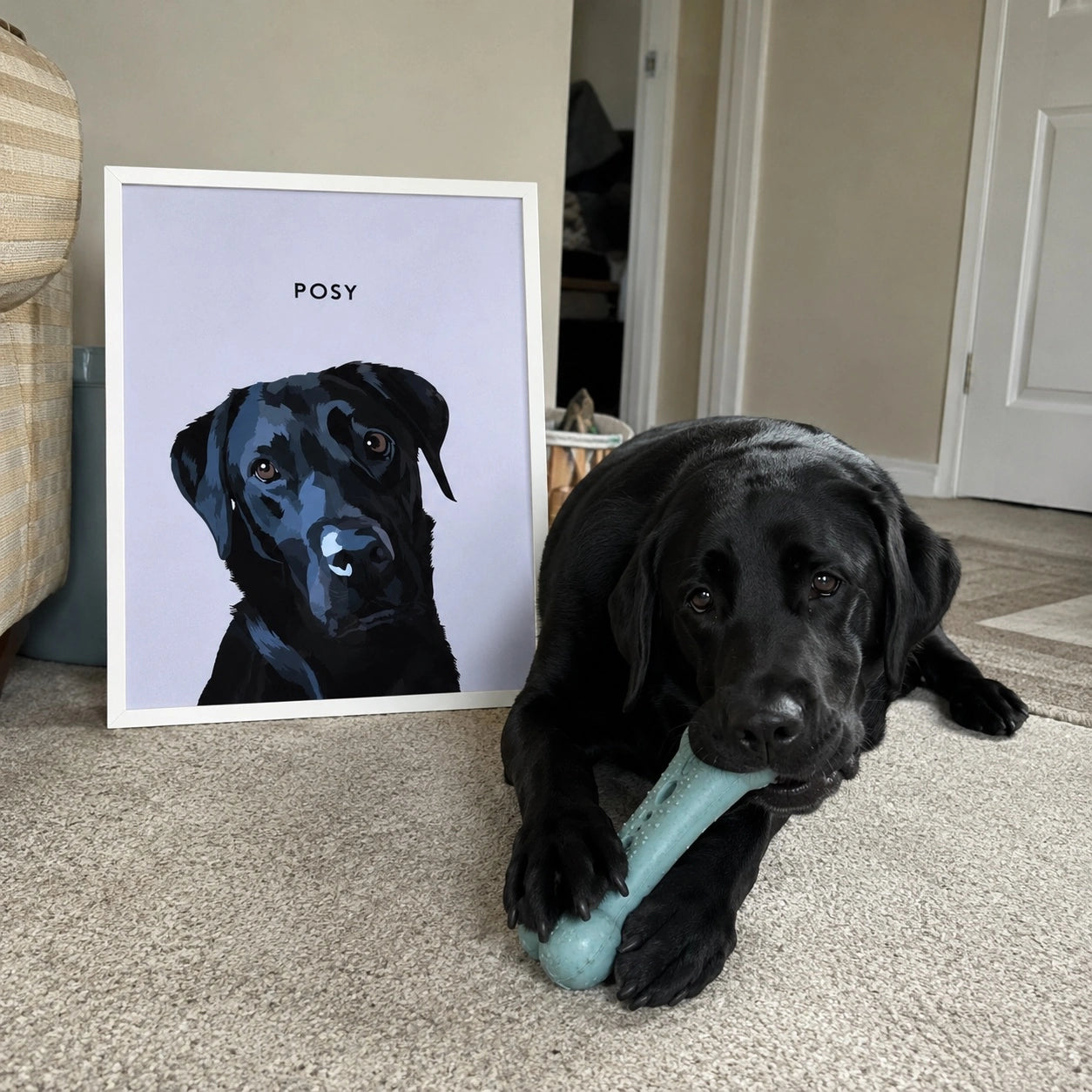 Custom Modern: Framed Pet Portrait