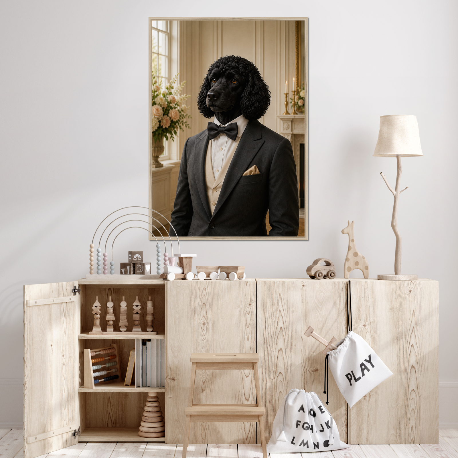Sharp Best Man: Custom Pet Framed Portrait