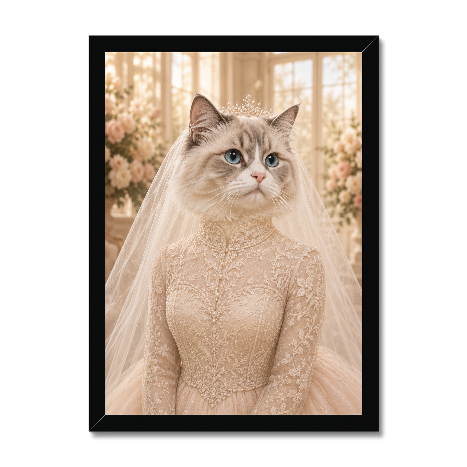 The Blushing Bride: Custom Pet Framed Portrait