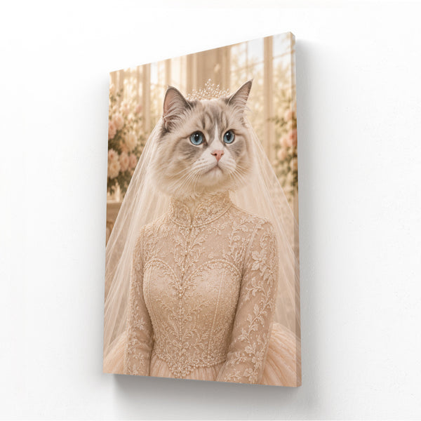The Blushing Bride: Custom Pet Canvas personalised pet artwork
