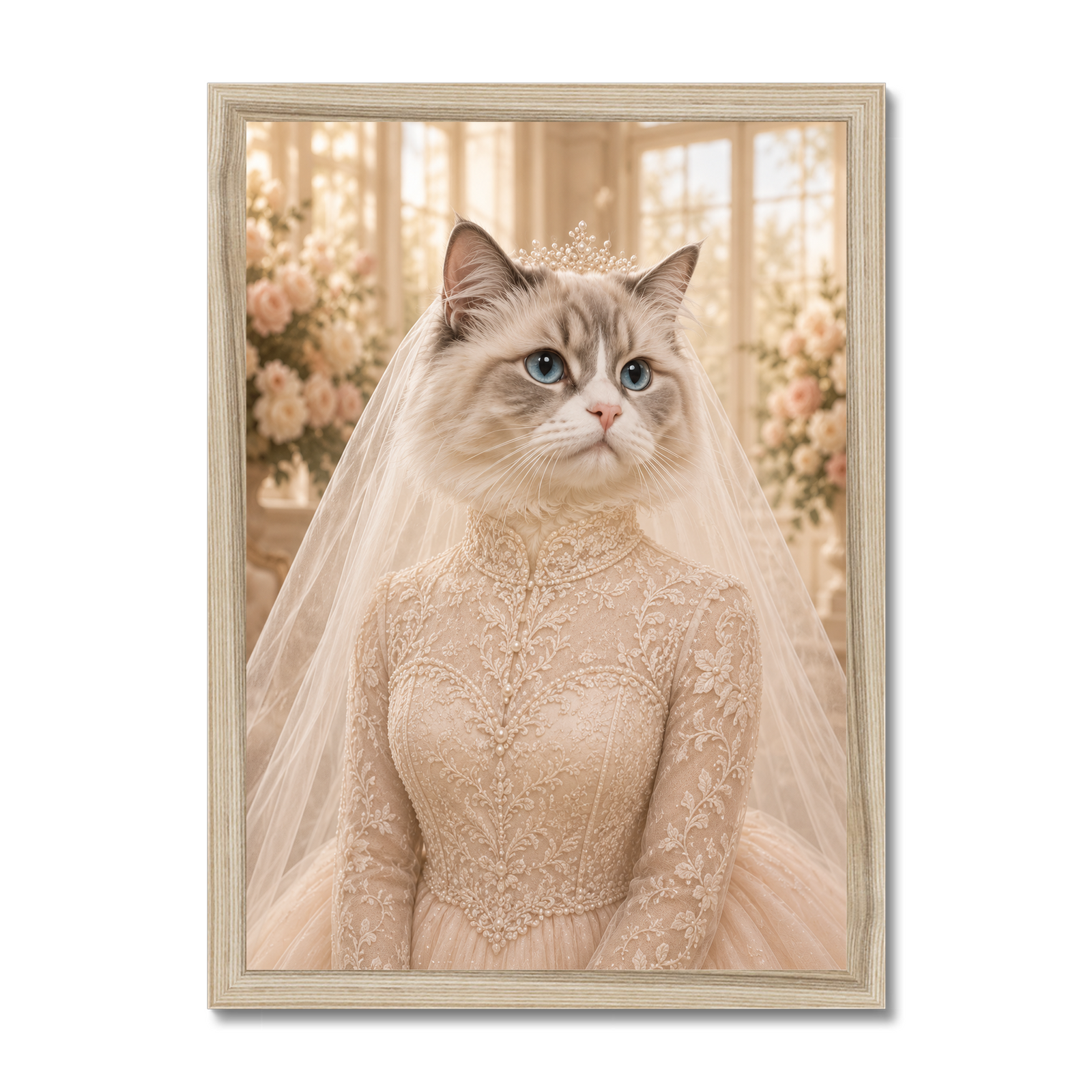 The Blushing Bride: Custom Pet Framed Portrait