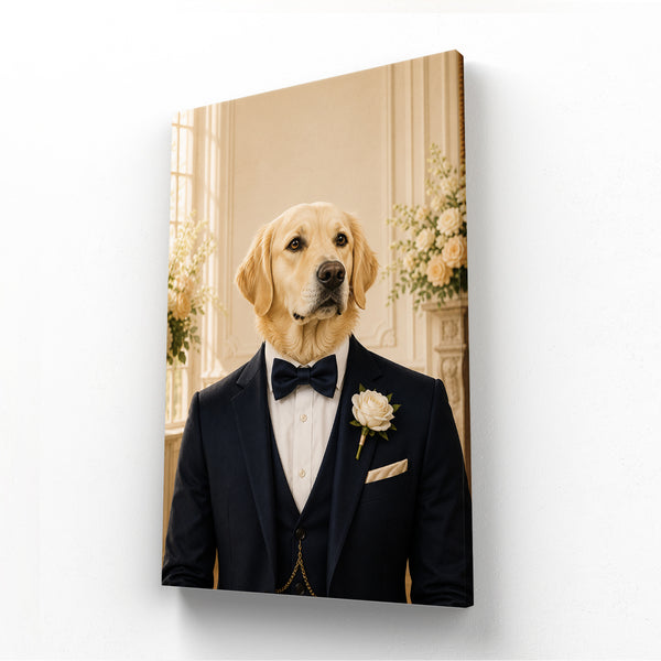 The Dapper Groom: Custom Pet Canvas personalised pet artwork