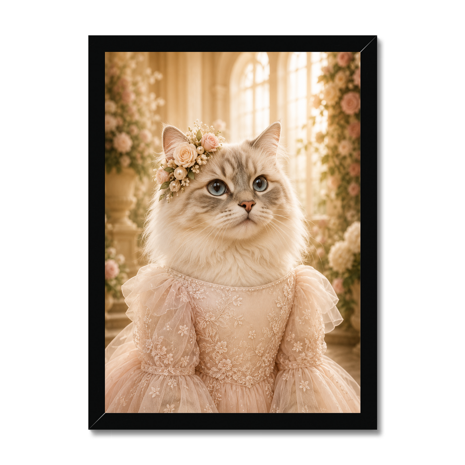 The Flower Girl: Custom Pet Framed Portrait
