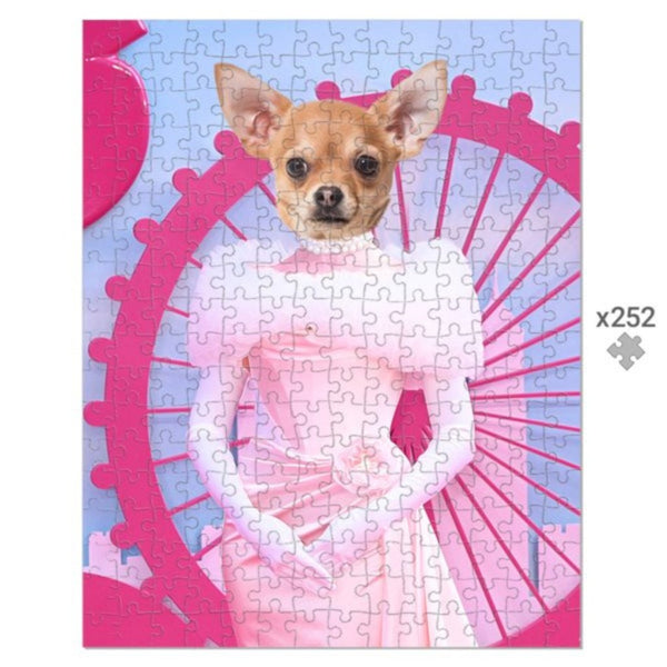 Pink Fashion Icon Custom Pet Puzzle | Funny Pet Portrait | Paw & Glory