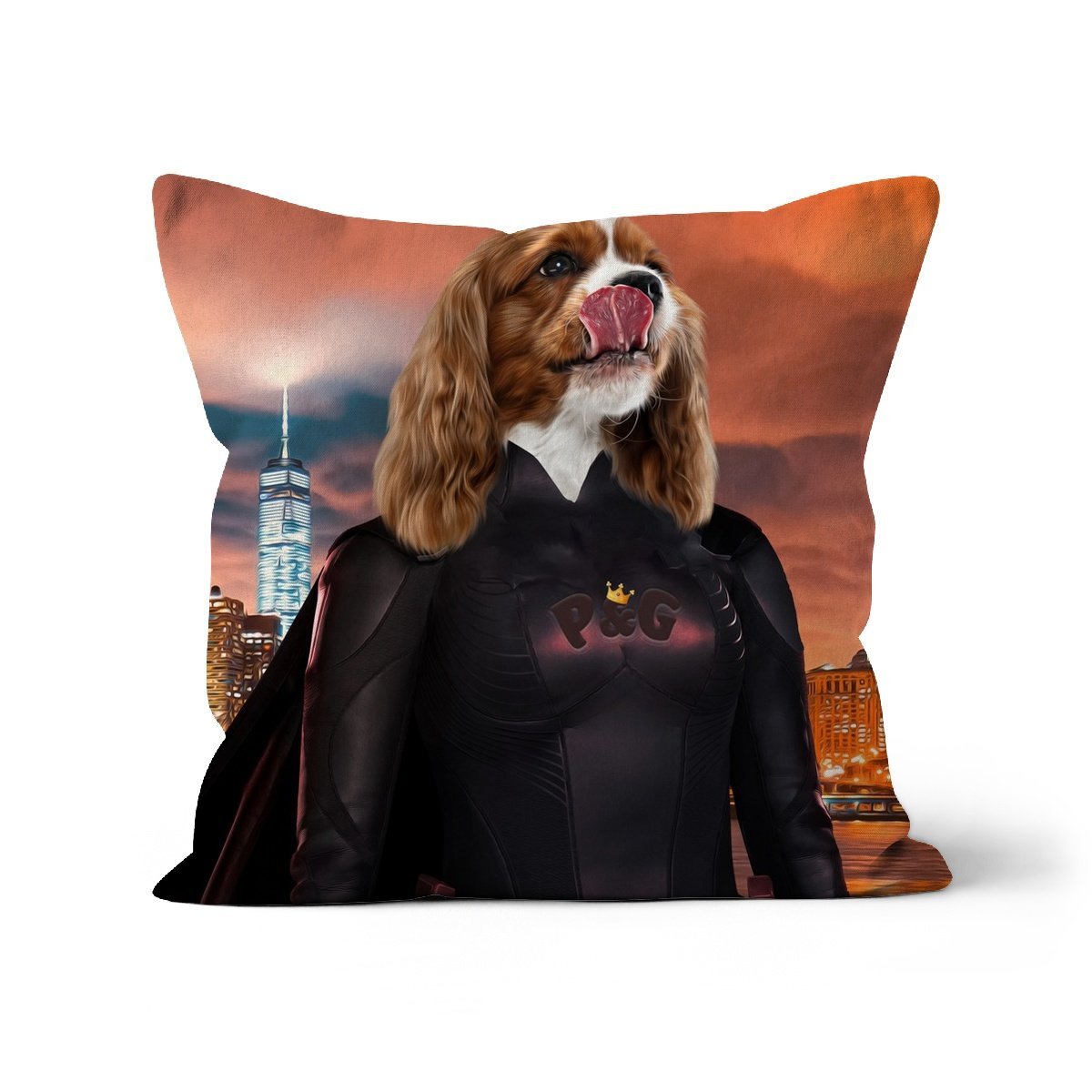 Batwoman: Custom Pet Pillow - Paw & Glory - Dog Portraits - Pet Portraits