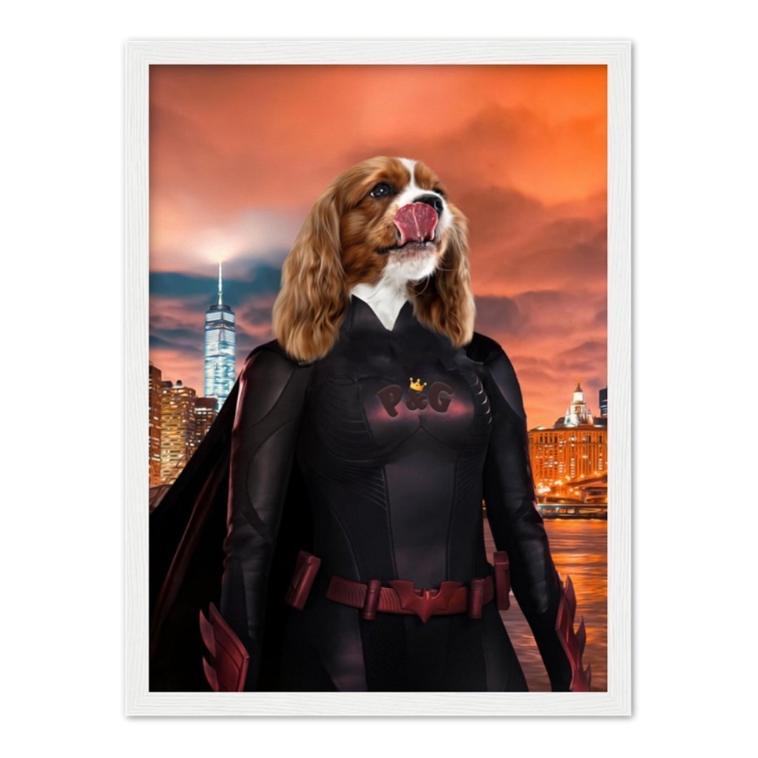 Batwoman: Custom Pet Portrait - Paw & Glory - Dog Portraits - Pet Portraits