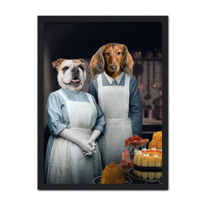 Beryl & Daisy (Downton Abbey Inspired): Custom Pet Portrait - Paw & Glory - Dog Portraits - Pet Portraits