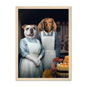 Beryl & Daisy (Downton Abbey Inspired): Custom Pet Portrait - Paw & Glory - Dog Portraits - Pet Portraits