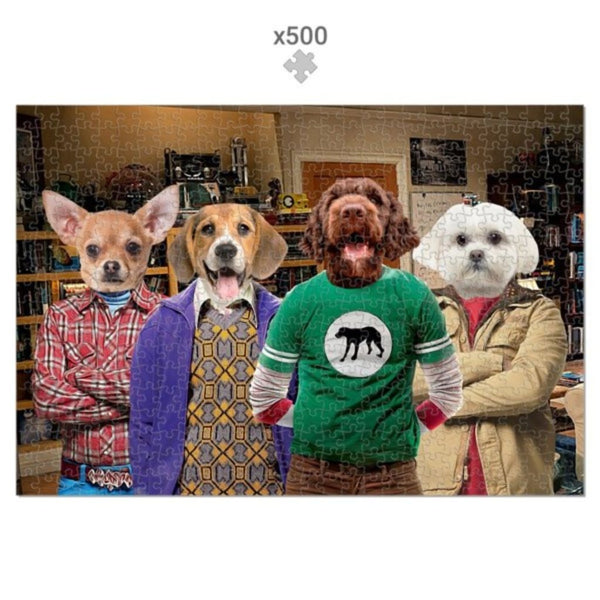 Science Sitcom Squad Custom Pet Puzzle | Funny Pet Portrait | Paw & Glory