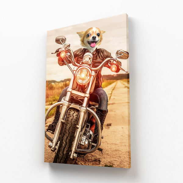 Biker Chick Custom Pet Canvas | Custom Pet Canvas | Paw & Glory