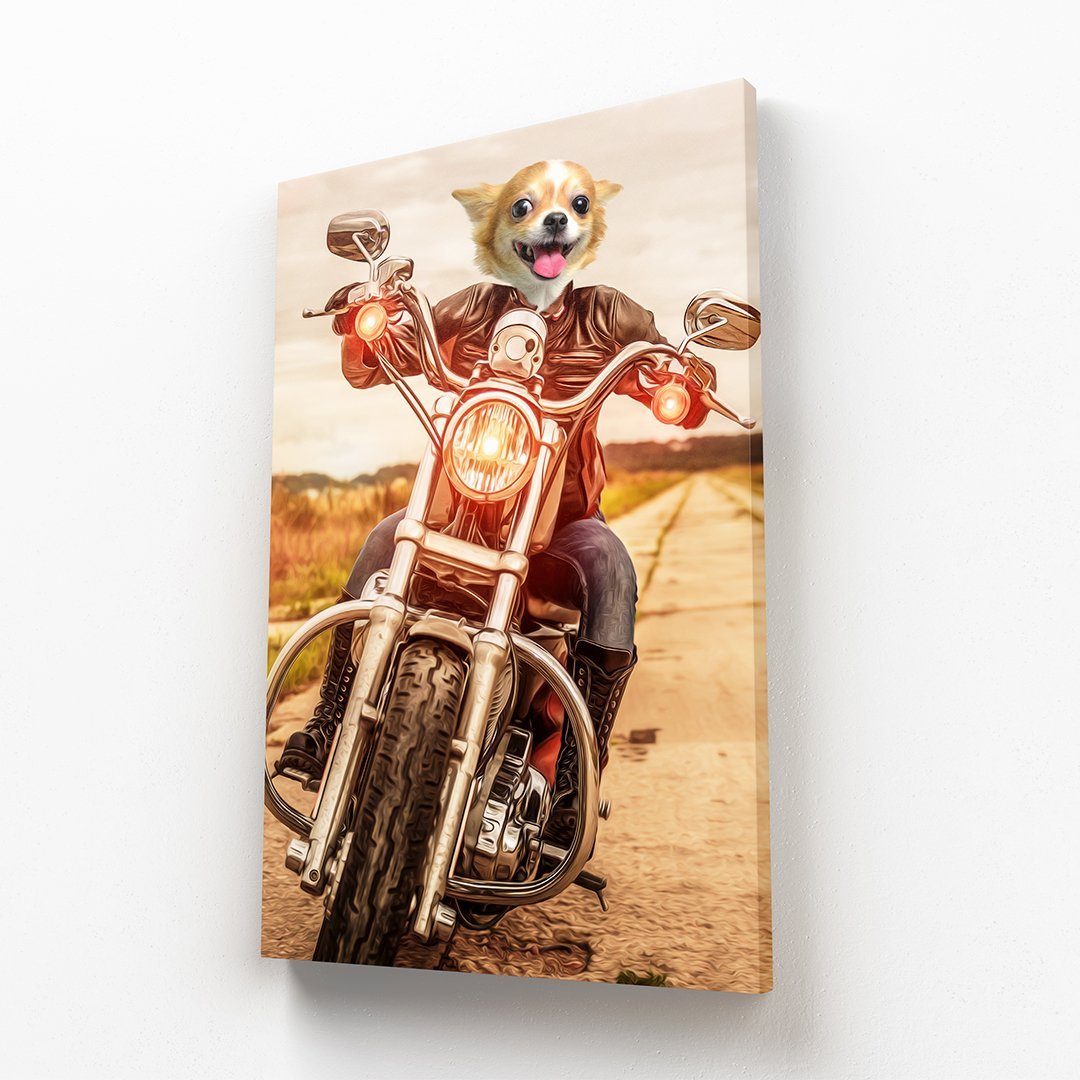 Biker Chick Custom Pet Canvas | Custom Pet Canvas | Paw & Glory