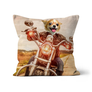 Biker Chick: Custom Pet Pillow - Paw & Glory - Dog Portraits - Pet Portraits
