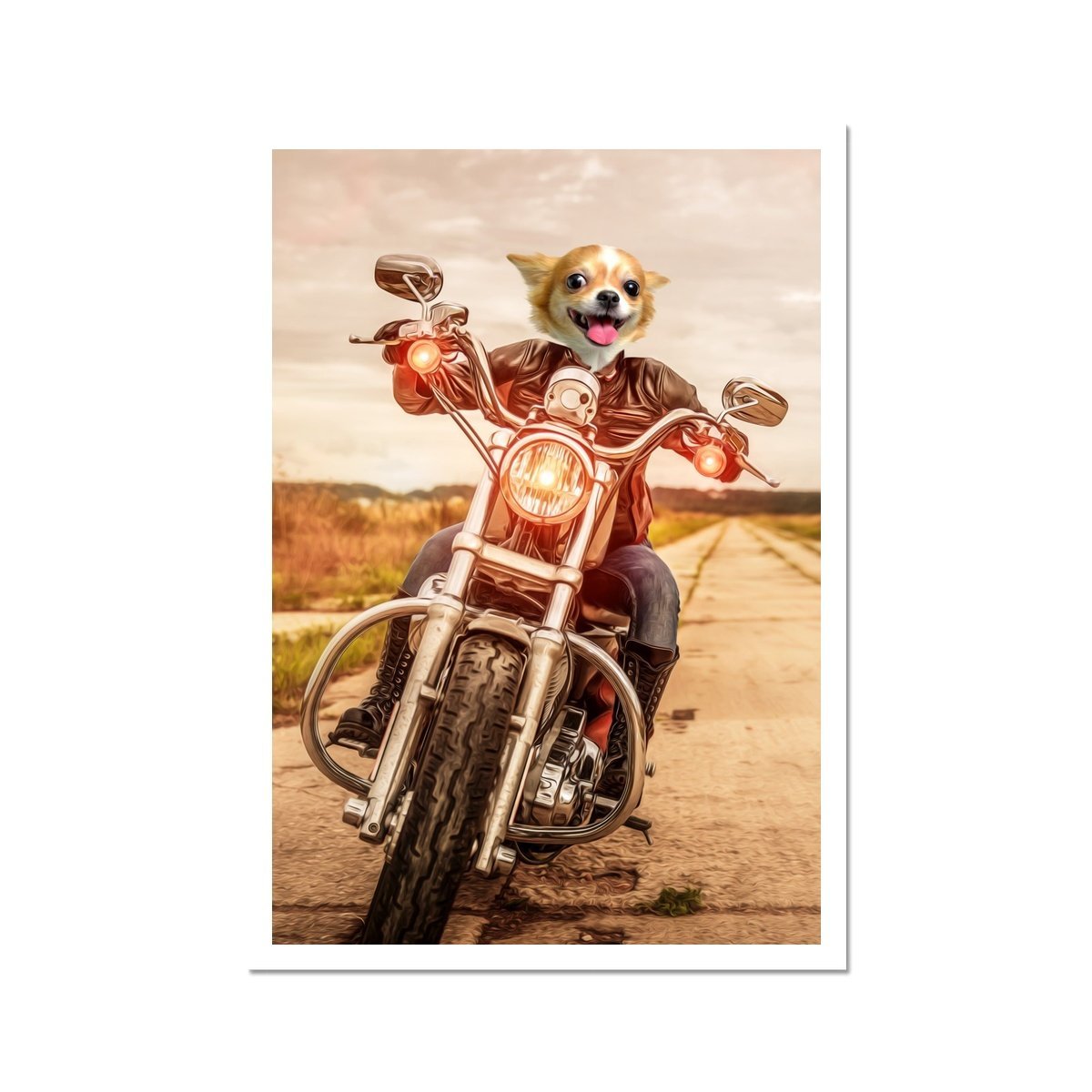 Biker Chick Custom Pet Portrait | Custom Pet Portrait | Paw & Glory