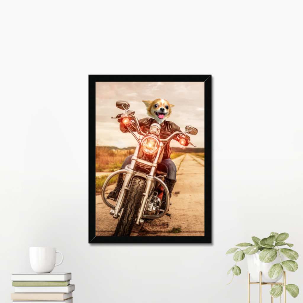 Biker Chick Custom Pet Portrait | Custom Pet Portrait | Paw & Glory
