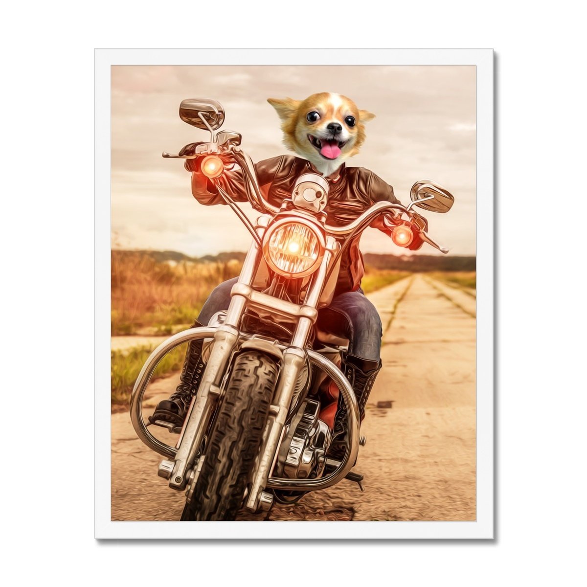 Biker Chick Custom Pet Portrait | Custom Pet Portrait | Paw & Glory