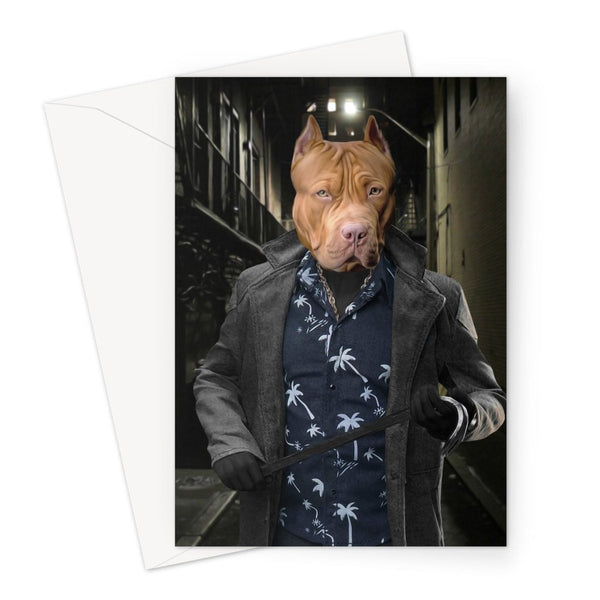 Vigilante Antihero Custom Pet Greeting Card | Personalised Pet Gift | Paw & Glory