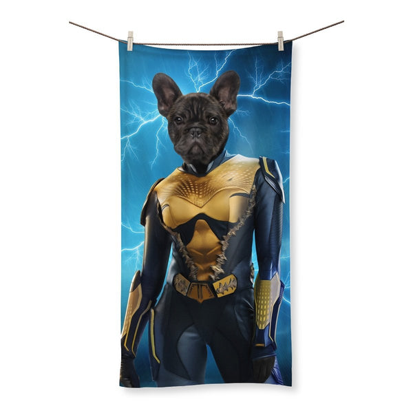 Electric Superhero Custom Pet Towel | Custom Pet Portrait | Paw & Glory