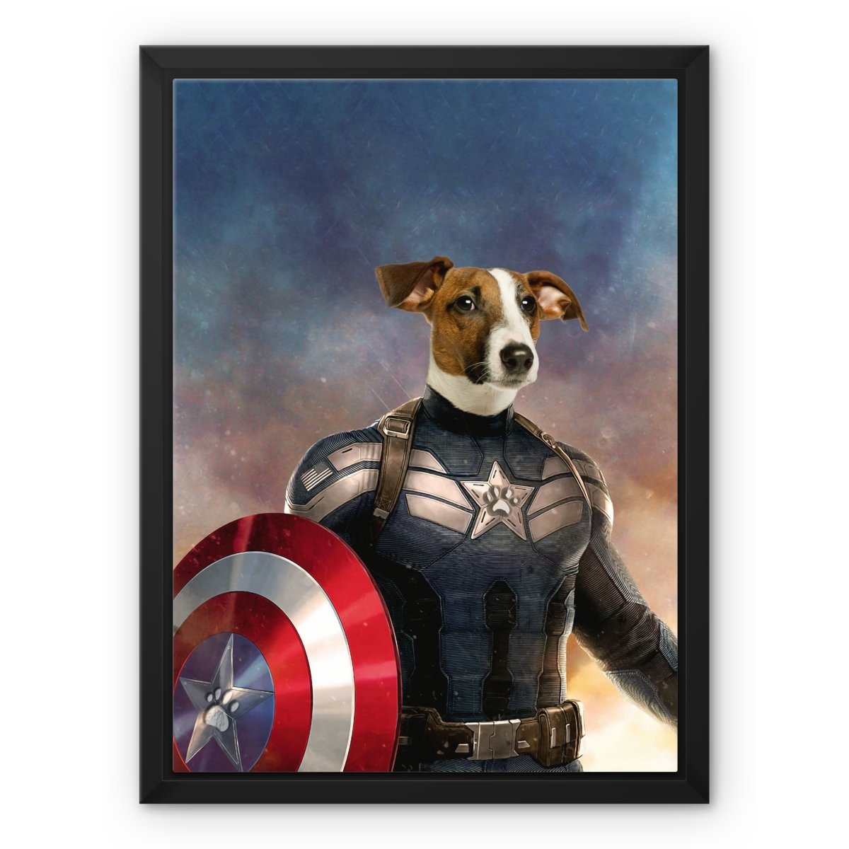 Patriotic Comic Hero Custom Pet Canvas | Custom Pet Canvas | Paw & Glory