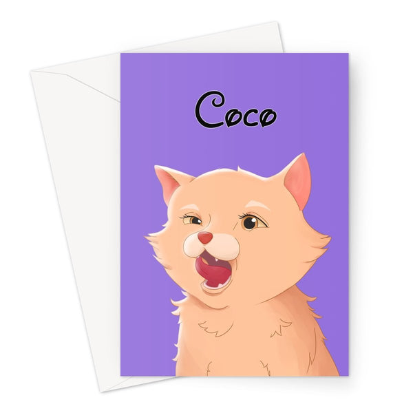 Cartoon: Custom 1 Pet Greeting Card - Paw & Glory - Dog Portraits - Pet Portraits