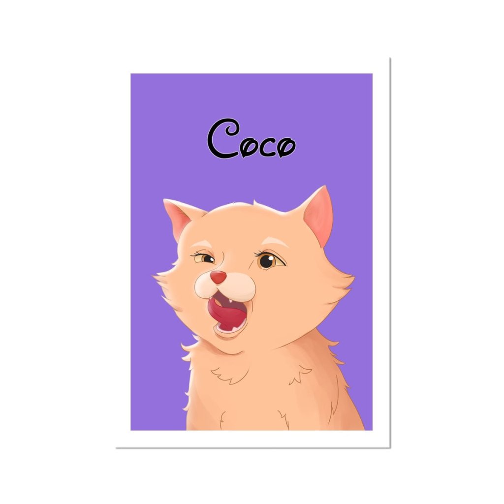 Cartoon: Custom One Pet Poster - Paw & Glory - Dog Portraits - Pet Portraits