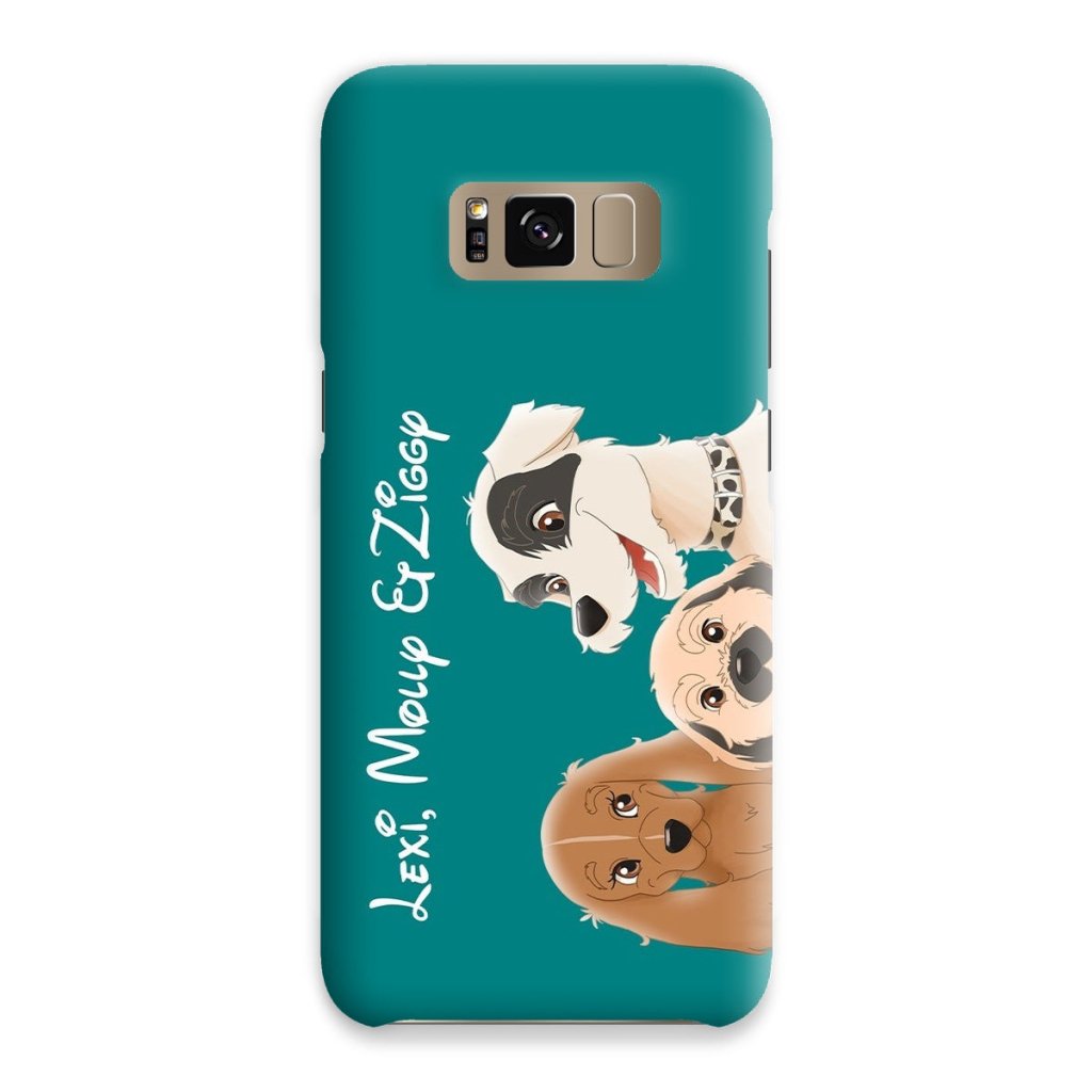 Cartoon: Custom Three Pet Phone Case - Paw & Glory - Dog Portraits - Pet Portraits