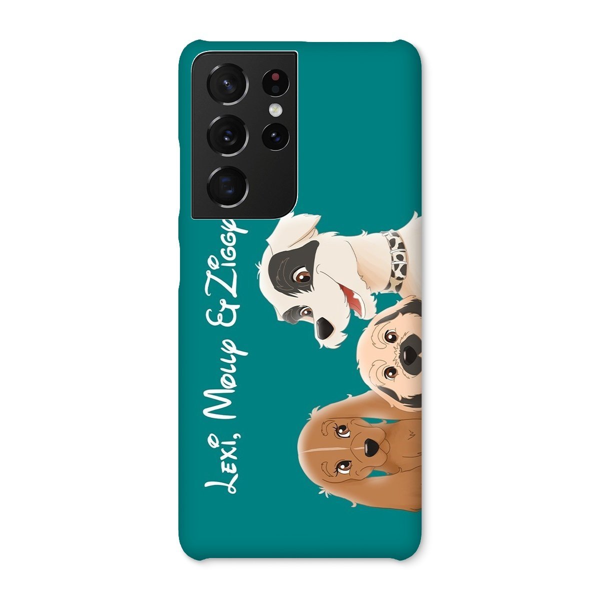 Cartoon: Custom Three Pet Phone Case - Paw & Glory - Dog Portraits - Pet Portraits