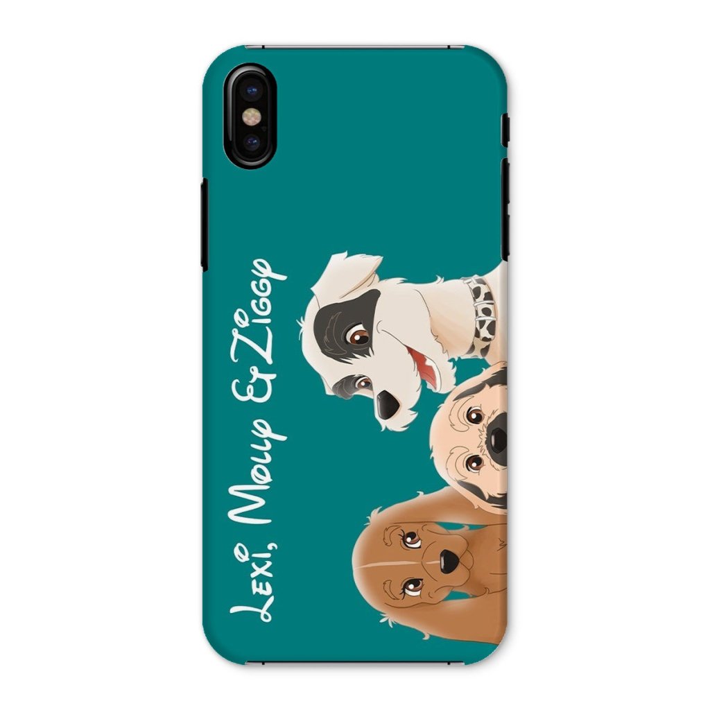 Cartoon: Custom Three Pet Phone Case - Paw & Glory - Dog Portraits - Pet Portraits