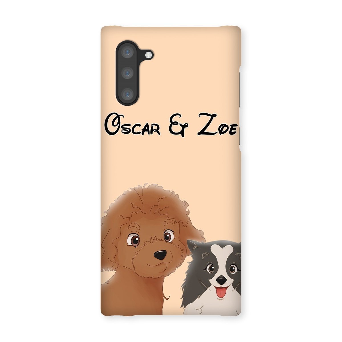 Cartoon: Custom Two Pet Phone Case - Paw & Glory - Dog Portraits - Pet Portraits