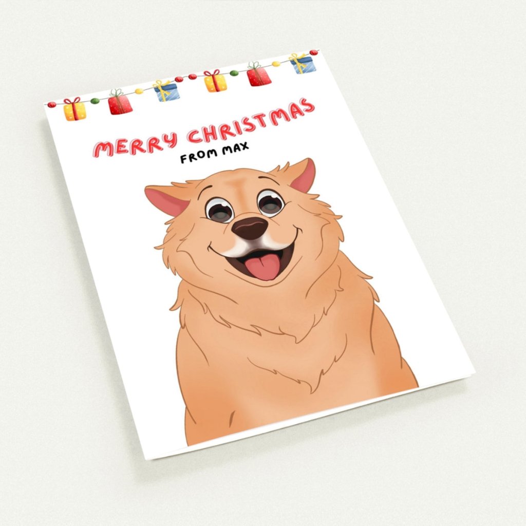 Cartoon Pet Christmas Cards - Paw & Glory - Dog Portraits - Pet Portraits