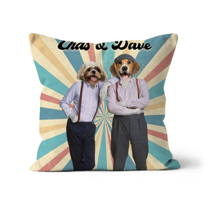 Chas & Dave: Custom Pet Pillow - Paw & Glory - Dog Portraits - Pet Portraits
