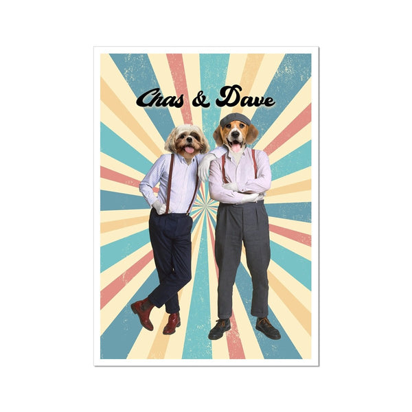 Cockney Music Duo Custom Pet Poster | Pet Portrait Print | Paw & Glory