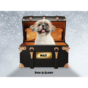 Chew - nel Luxury Trunk: Custom Digital Download Pet Portrait - Paw & Glory - Dog Portraits - Pet Portraits