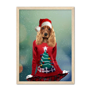 Christmas Jumper Chick: Custom Pet Portrait - Paw & Glory - Dog Portraits - Pet Portraits
