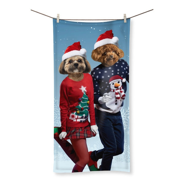 Christmas Lovers: Custom Pet Towel - Paw & Glory - Dog Portraits - Pet Portraits