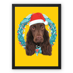 Christmas Wreath: Minimalist Custom Pet Canvas - Paw & Glory - Dog Portraits - Pet Portraits