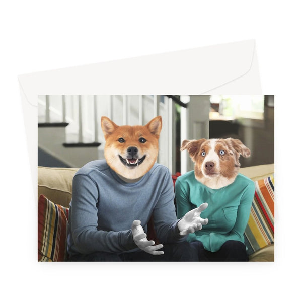 Family Sitcom Couple Custom Pet Greeting Card | Personalised Pet Gift | Paw & Glory