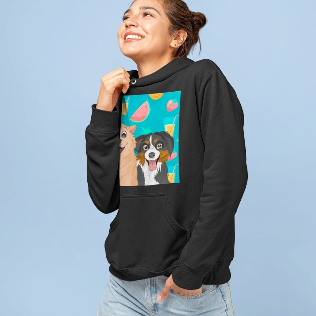 Custom Cartoon: Unisex Pet Portrait Hoodie - Paw & Glory - Dog Portraits - Pet Portraits