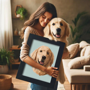 Custom Modern: Framed Pet Portrait - Paw & Glory - Dog Portraits - Pet Portraits
