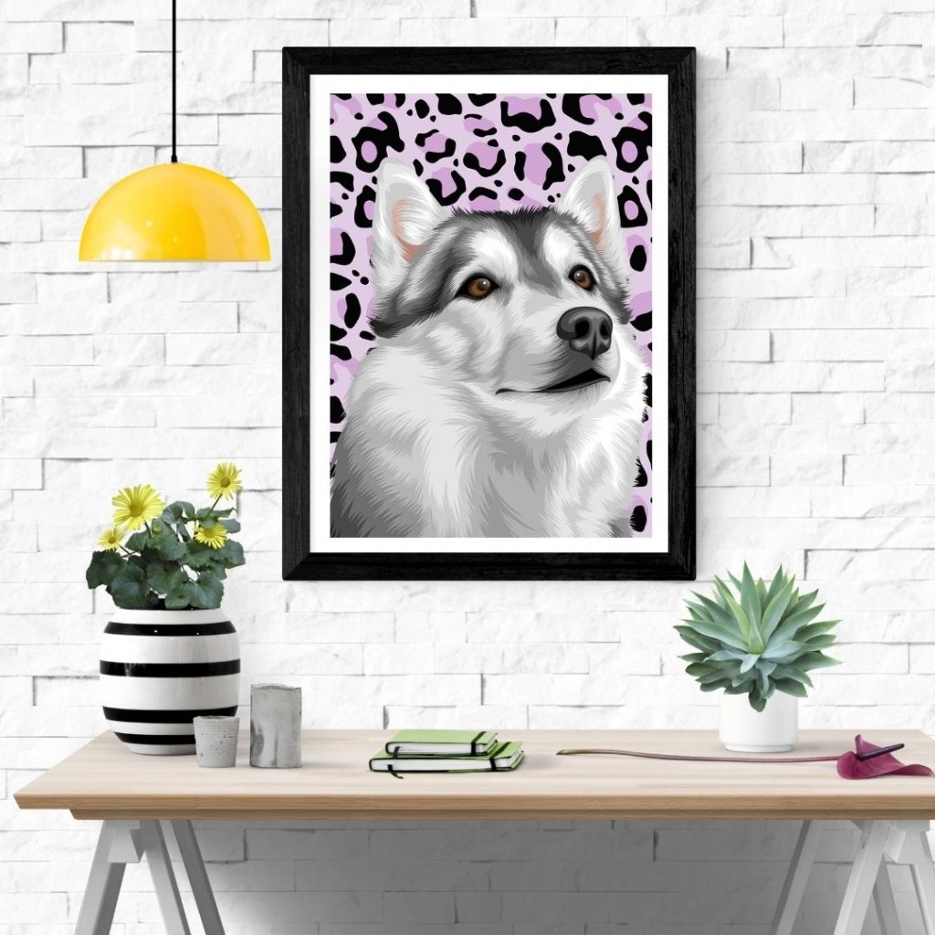 Custom Modern: Framed Pet Portrait - Paw & Glory - Dog Portraits - Pet Portraits
