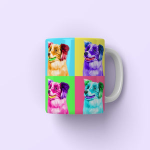 Custom Modern Pop Art: Pet Portrait Coffee Mug - Paw & Glory - Dog Portraits - Pet Portraits