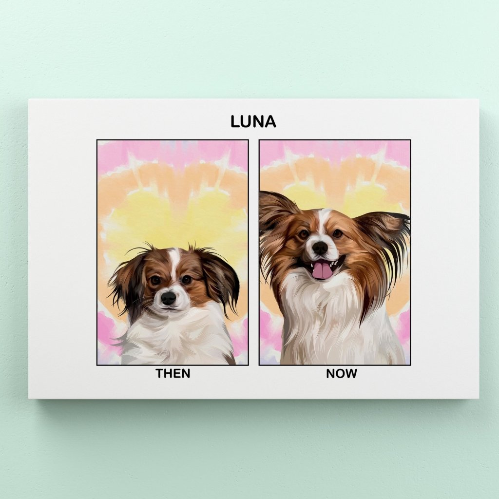Custom Puppy to Adult: Modern Pet Canvas - Paw & Glory - Dog Portraits - Pet Portraits