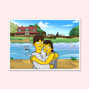 Custom Yellow Art Framed Portrait - Paw & Glory - Dog Portraits - Pet Portraits