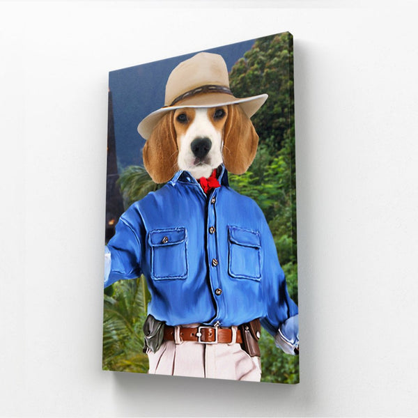 Dinosaur Professor Custom Pet Canvas | Custom Pet Portrait Canvas | Paw & Glory